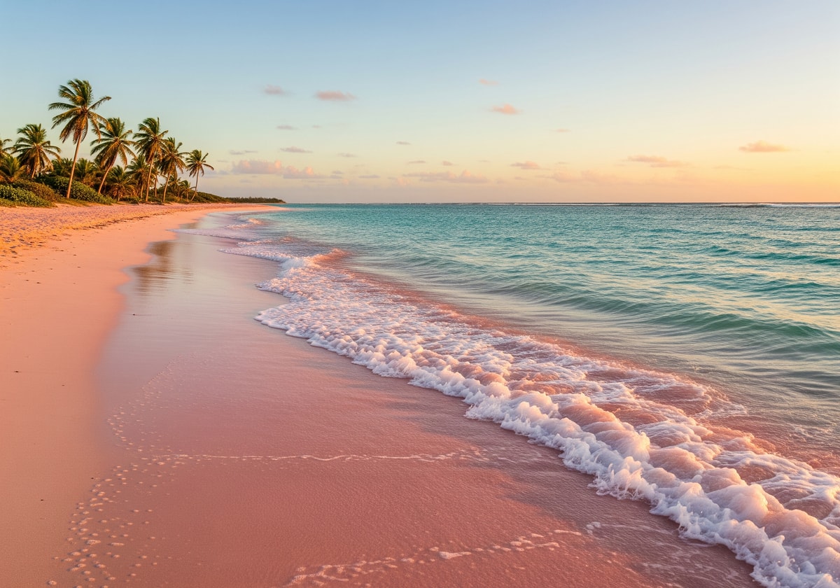 Pink sand beach in Barbuda