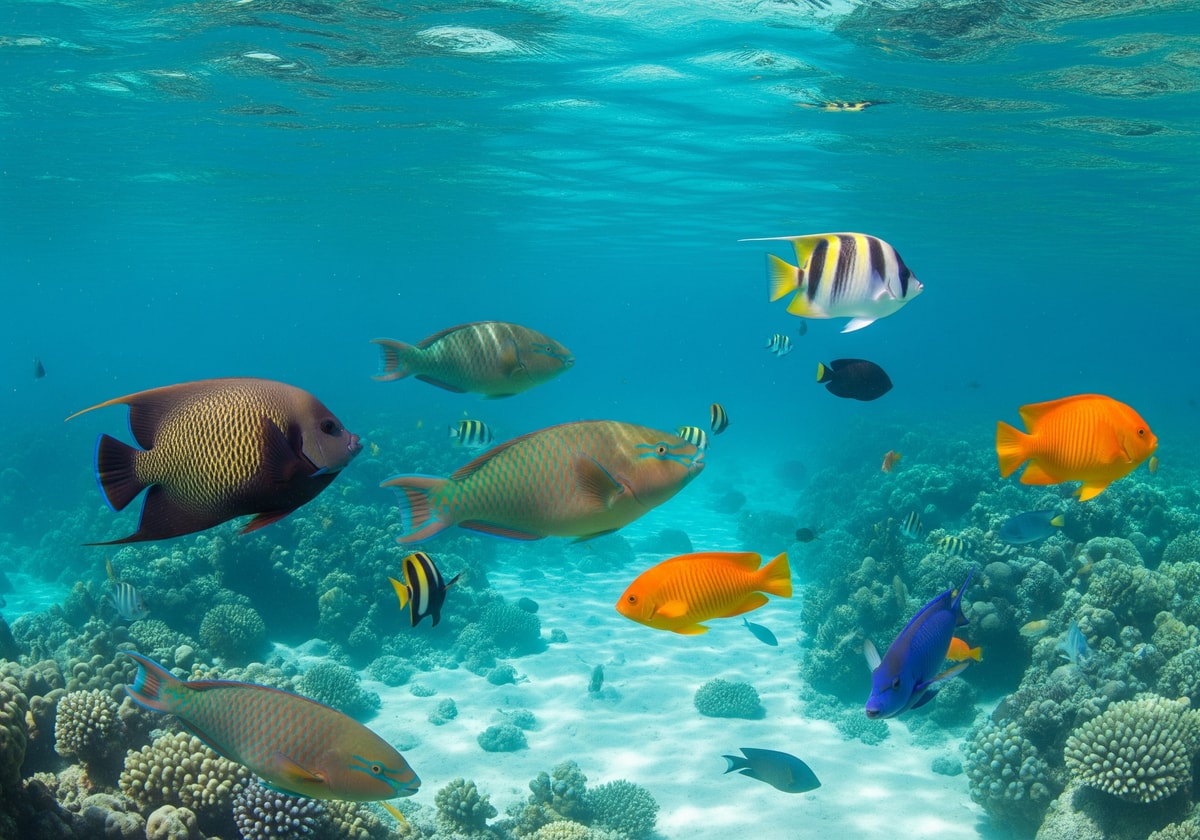 Tropical fish in clear Caribbean waters