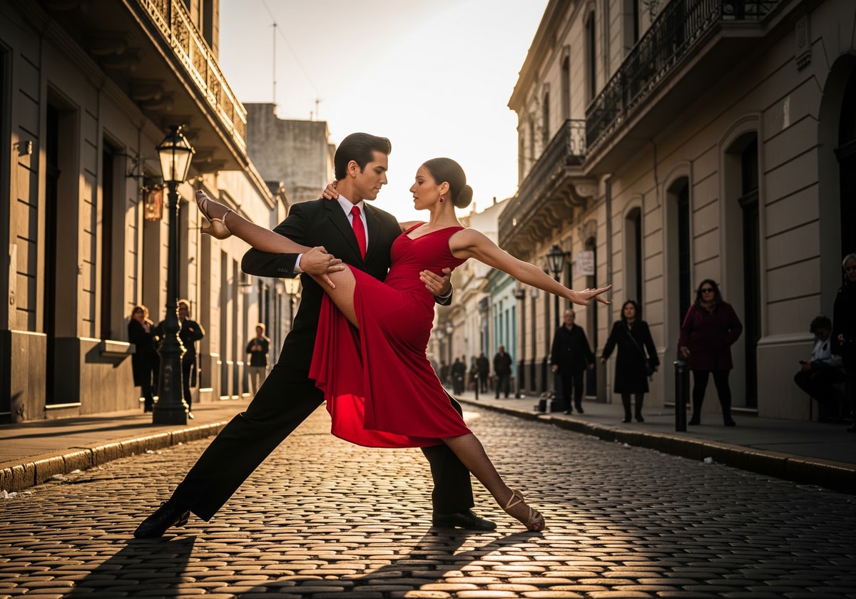Tango dancers in San Telmo, Buenos Aires