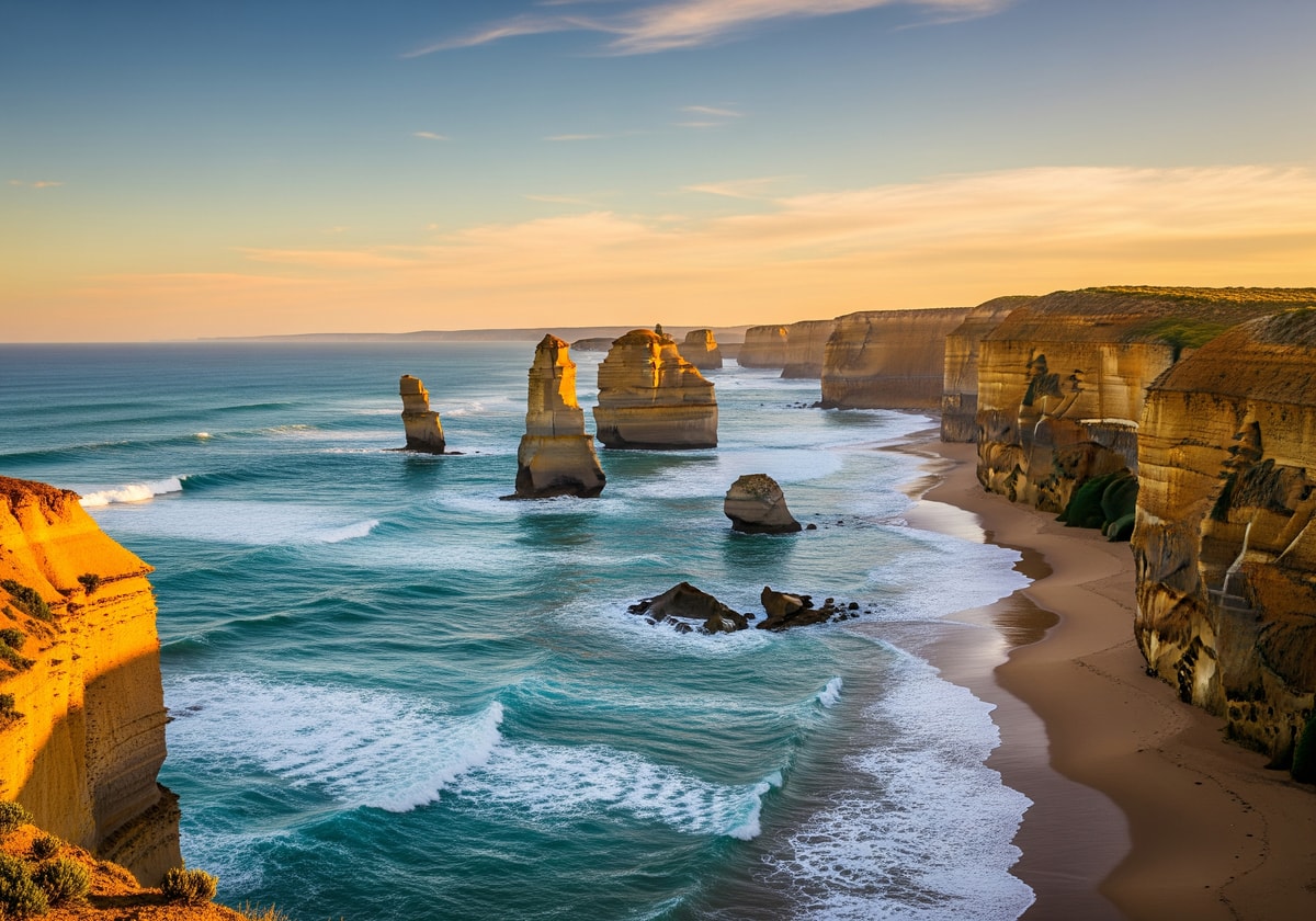 Twelve Apostles rock formations along the Great Ocean Road