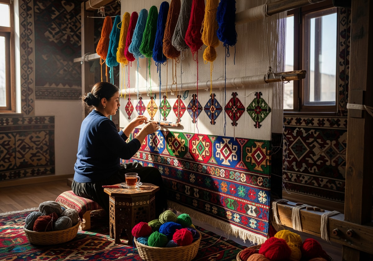 Traditional Azerbaijani carpet weaving