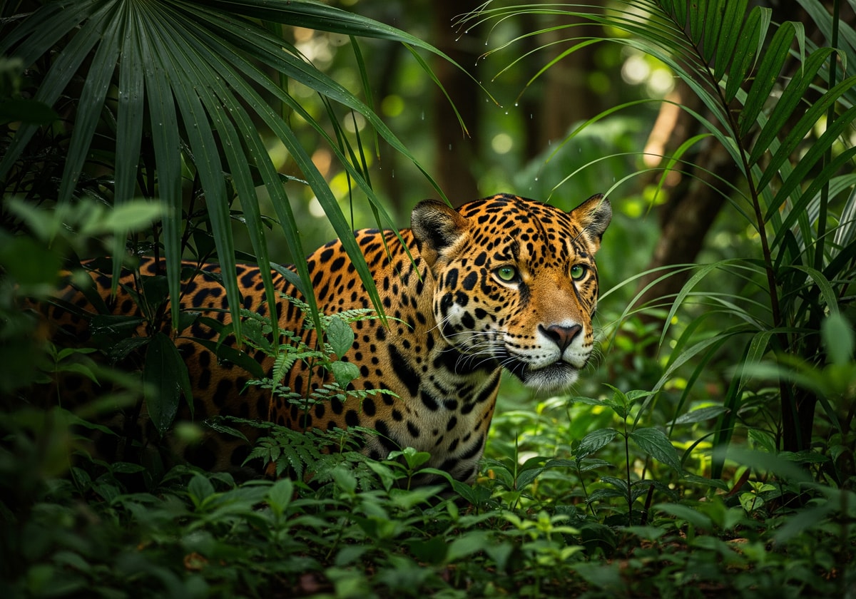 Jaguar in Belize jungle