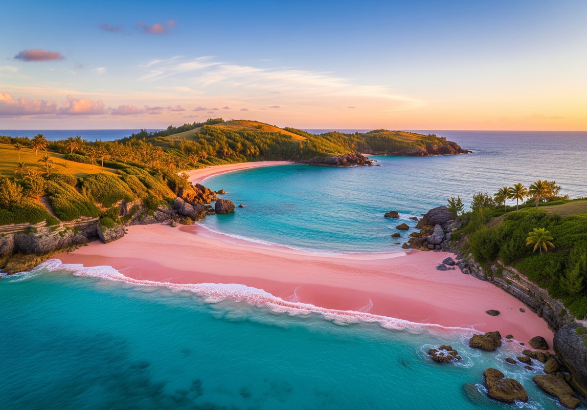 Horseshoe Bay pink sand beach