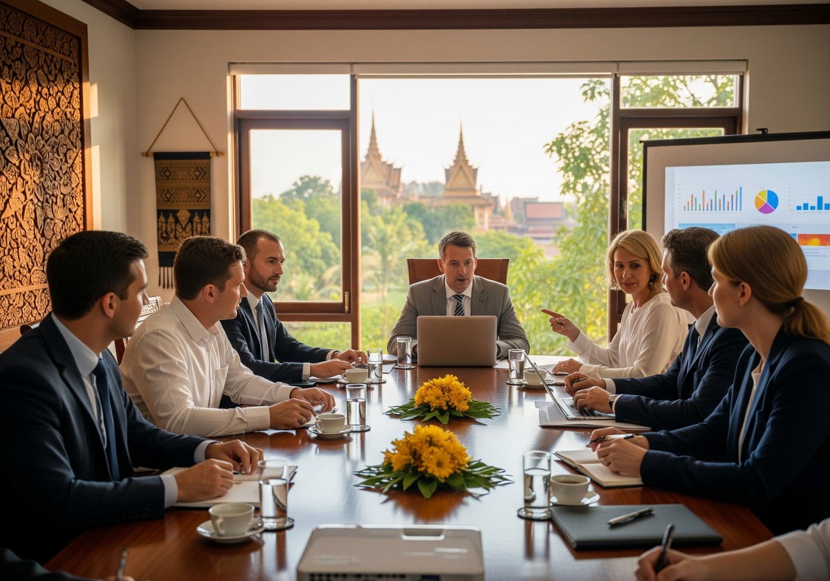 Business meeting in Cambodia
