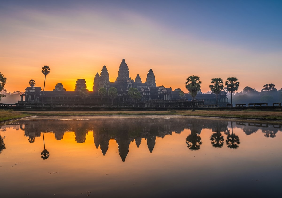 Angkor Wat temple at sunrise