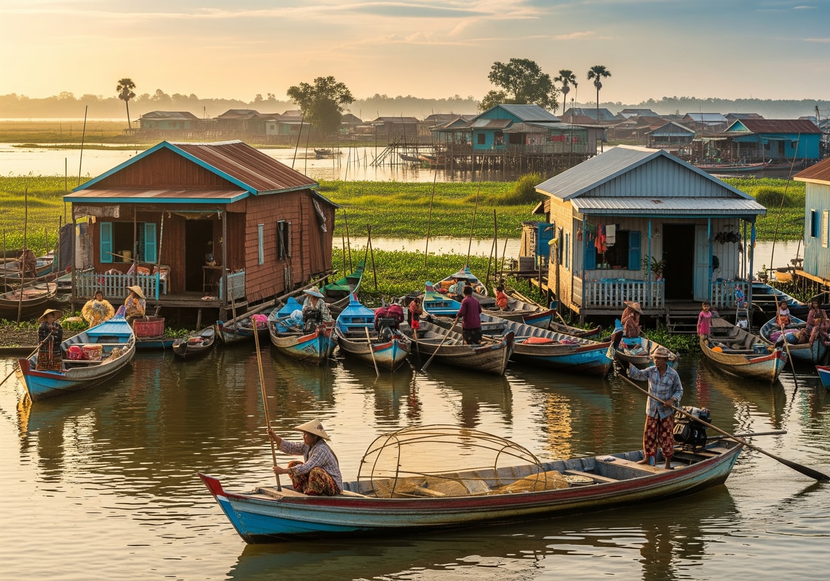 Floating villages on Tonle Sap