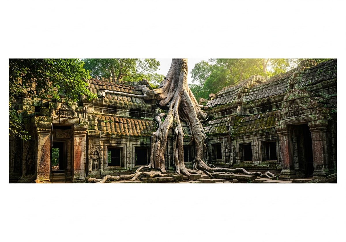Ta Prohm temple with tree roots