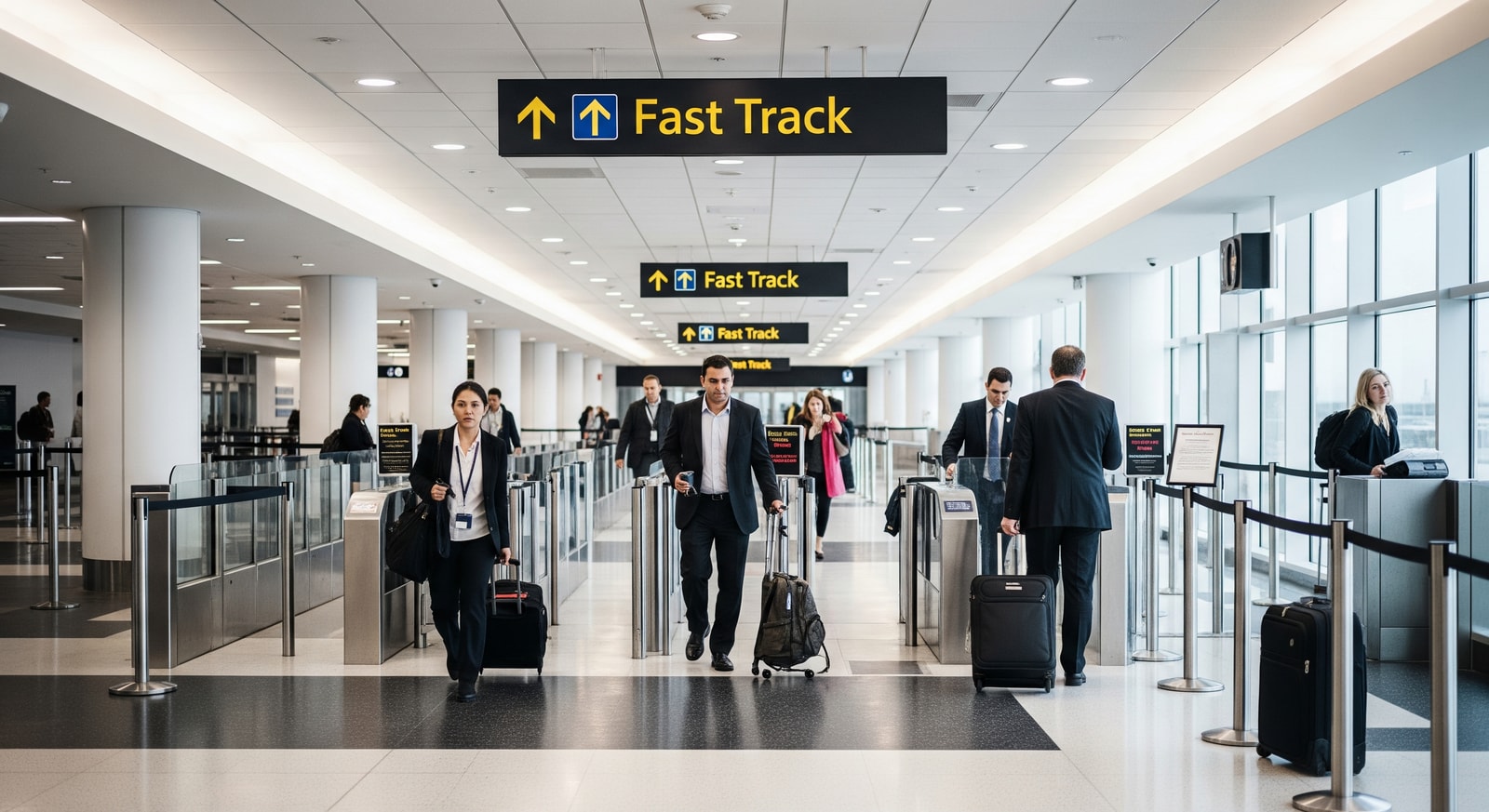 Fast track lane at Canadian airport customs