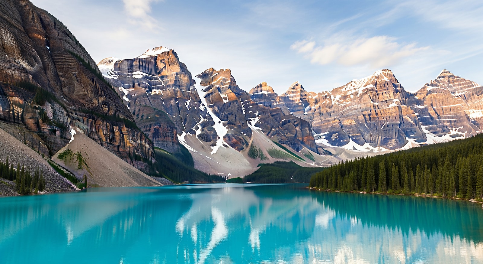 Lake Louise in Banff National Park with turquoise water and mountains