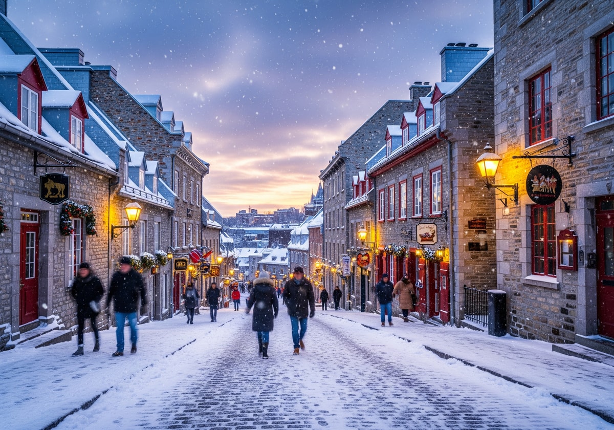 Quebec City old town winter