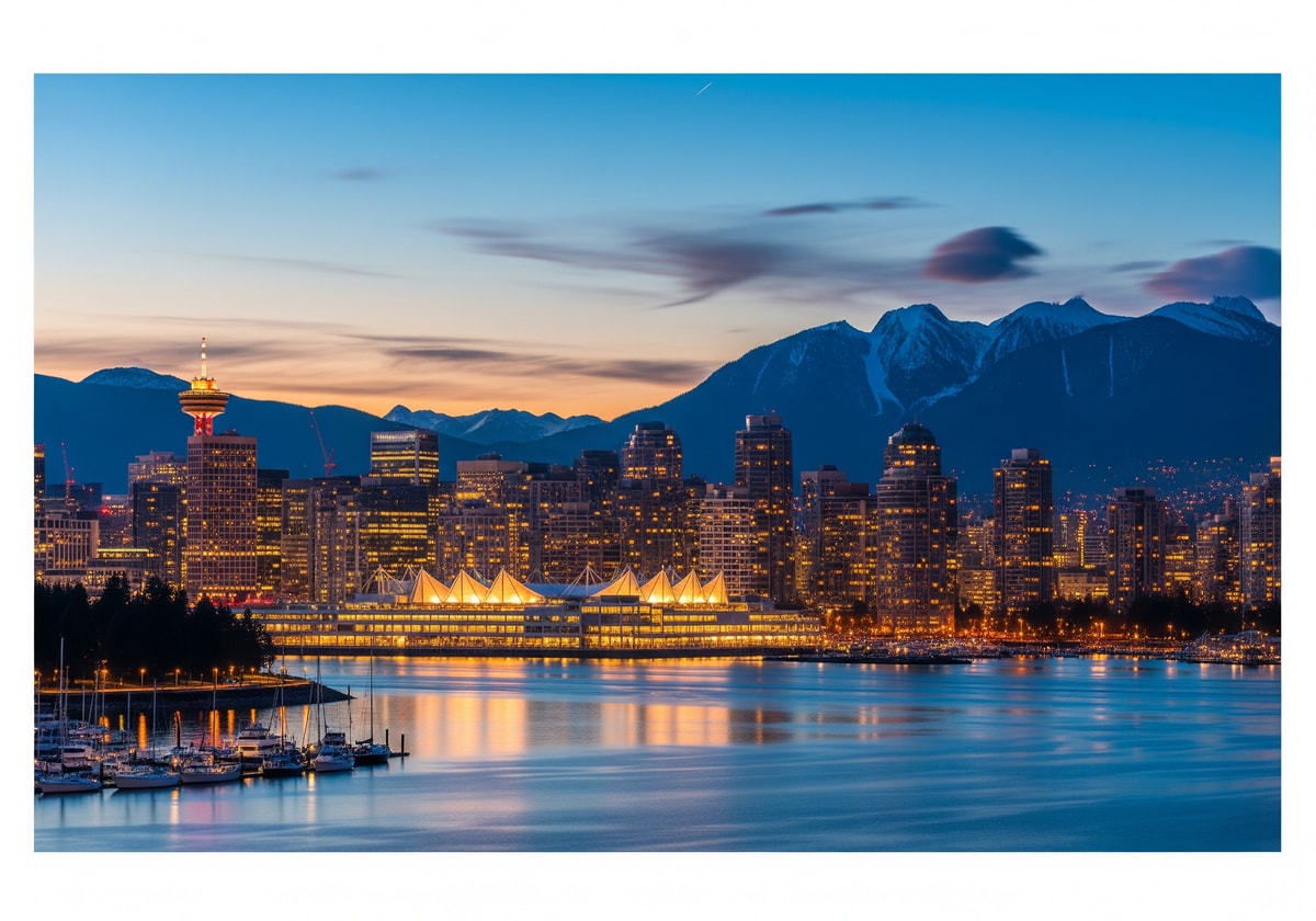 Vancouver skyline with mountains