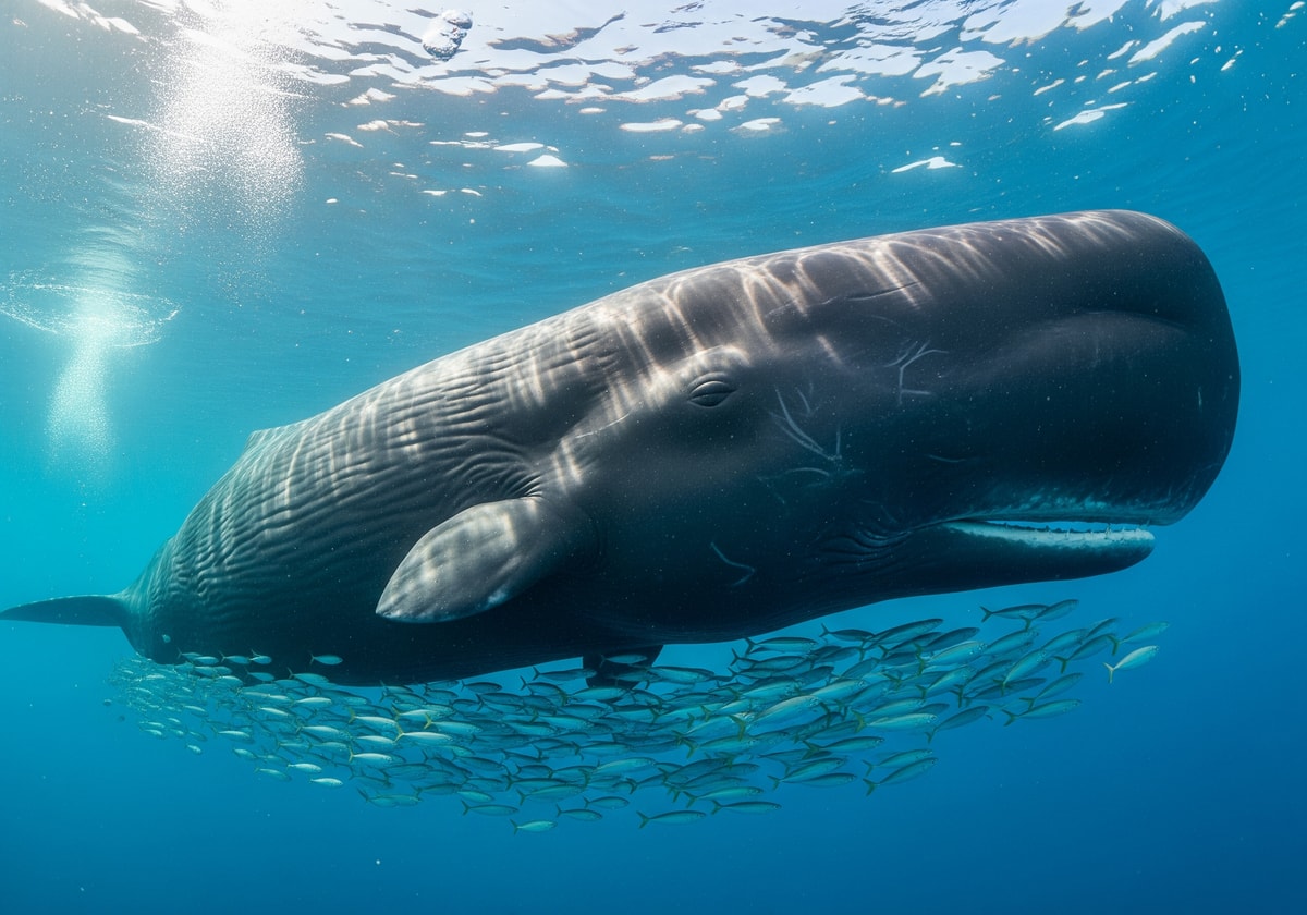 Sperm whale underwater