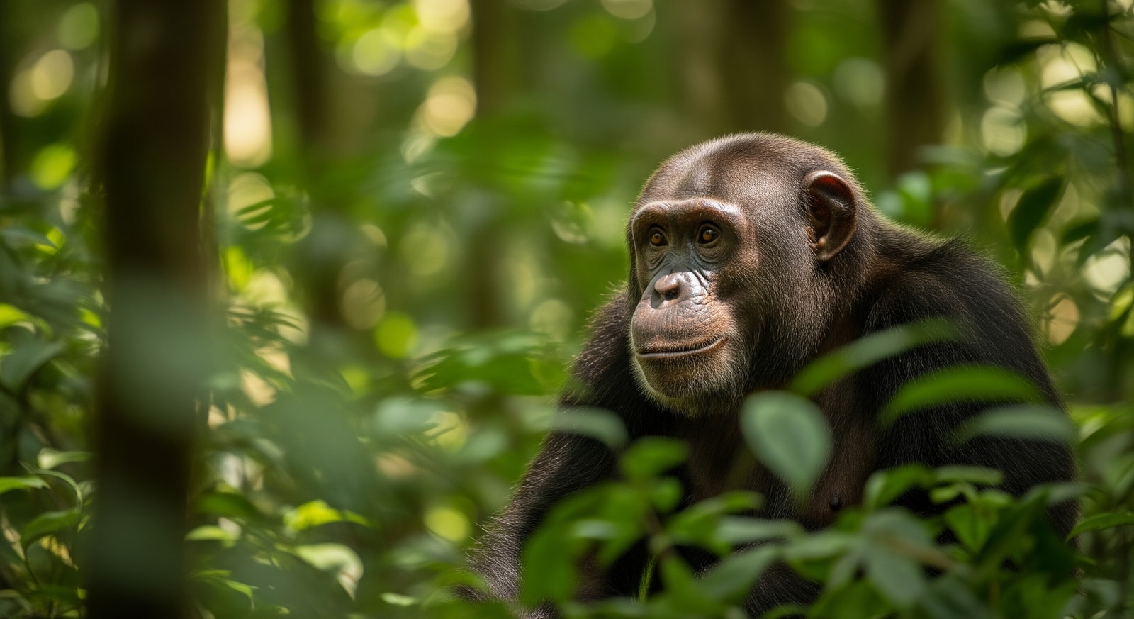 Chimpanzee in Kibale Forest National Park Uganda