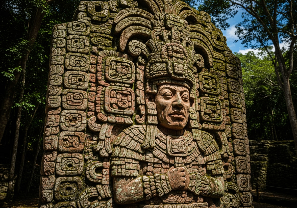 Mayan stelae at Copan ruins