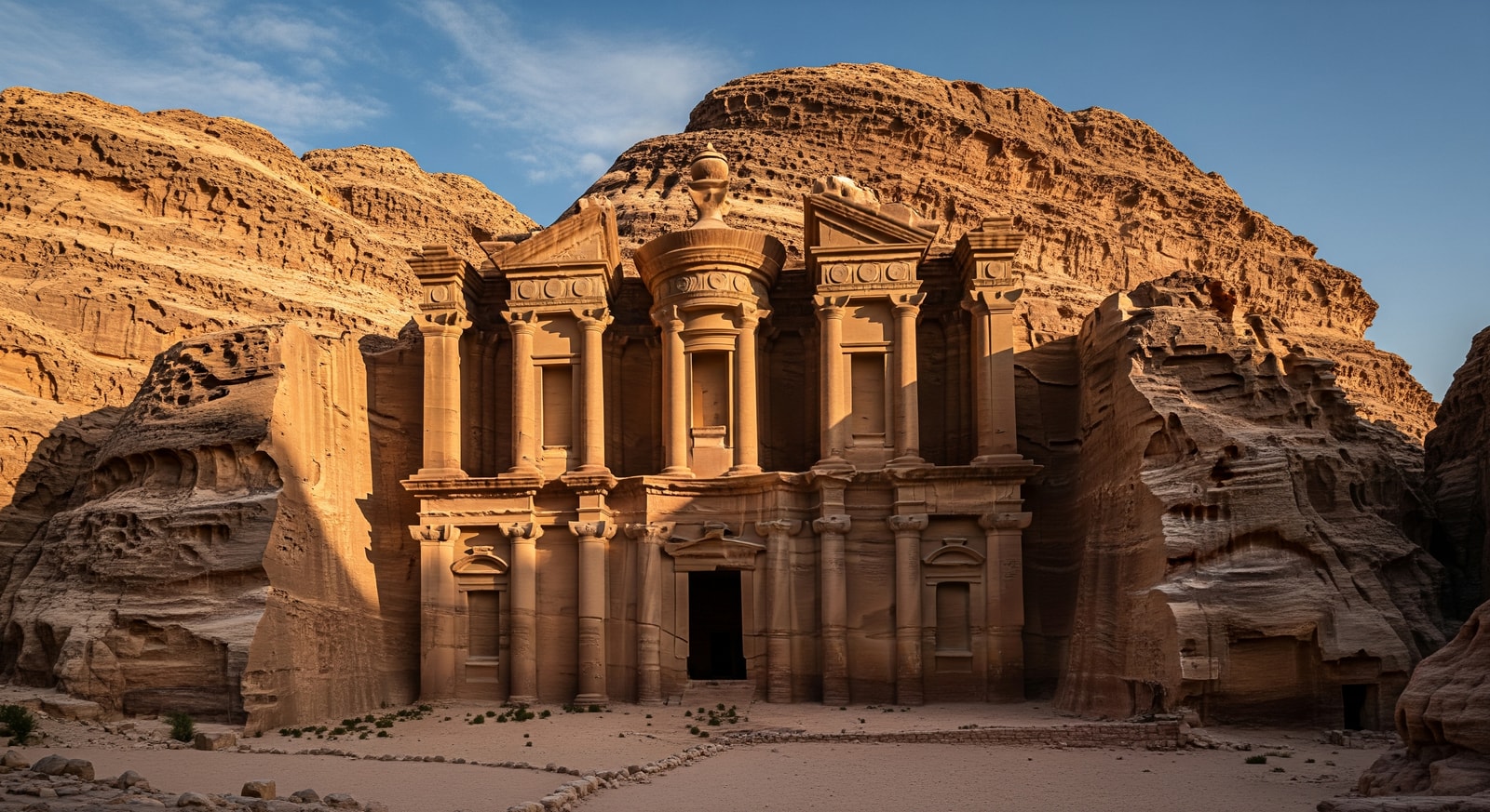 The Monastery at Petra with its massive carved facade