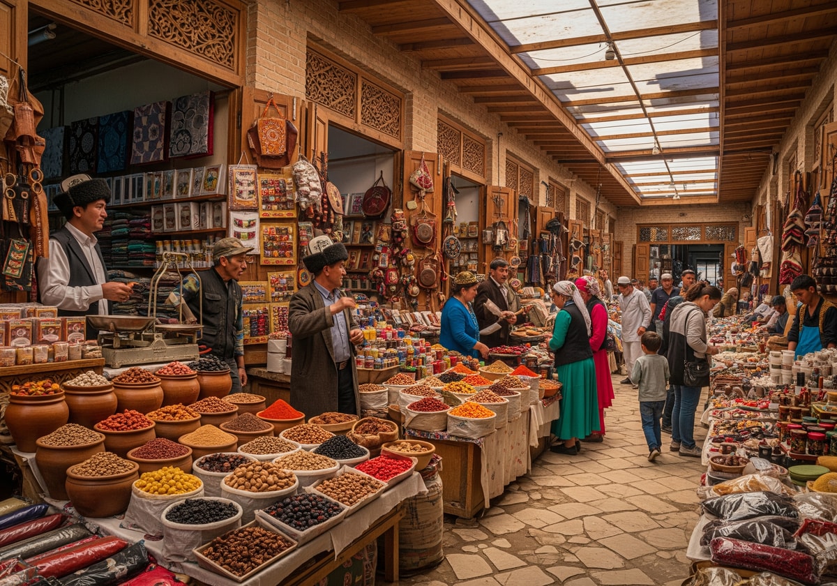 Traditional bazaar in Kyrgyzstan