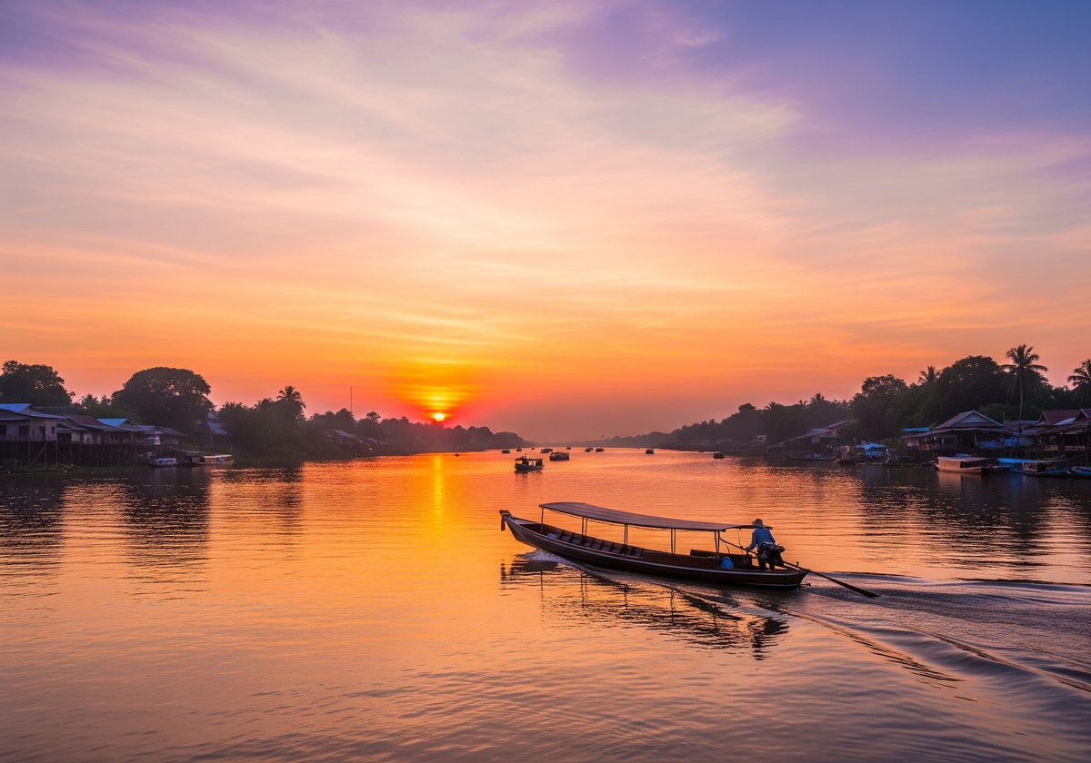 Mekong River at sunset