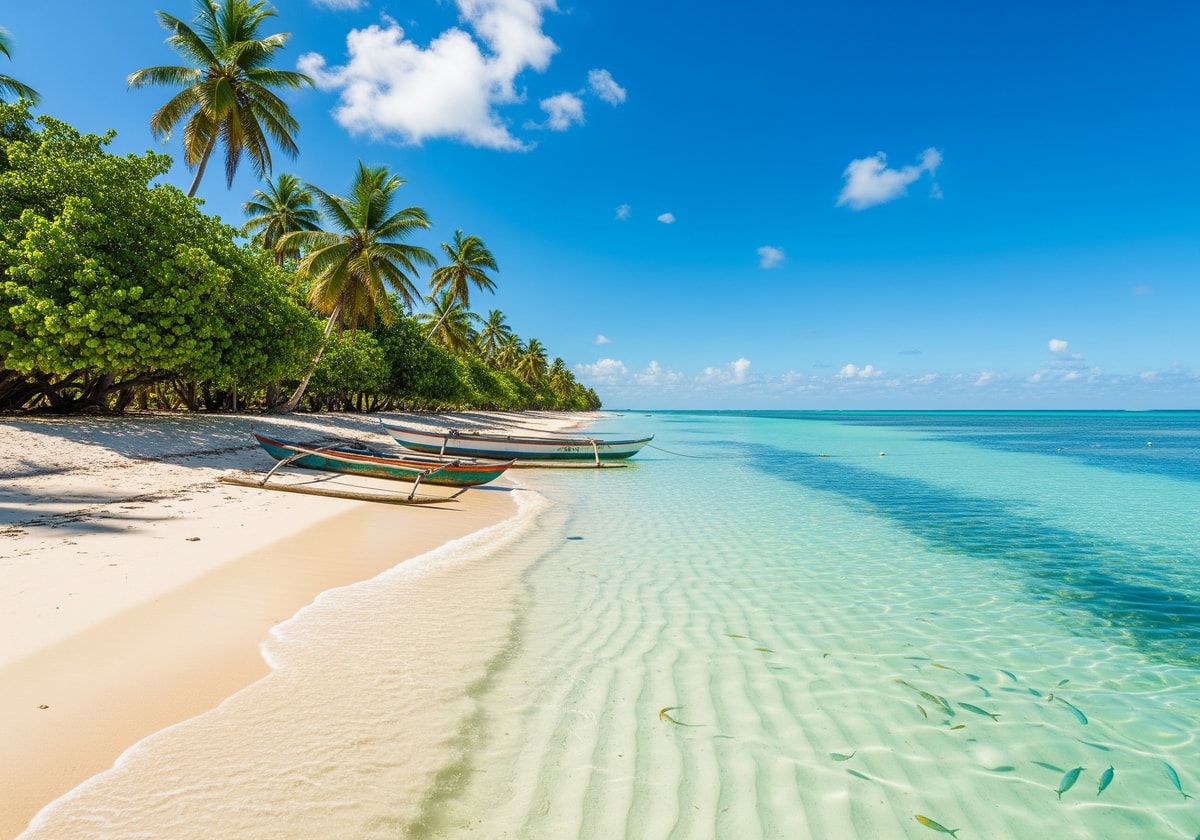 Nosy Be beach with clear water