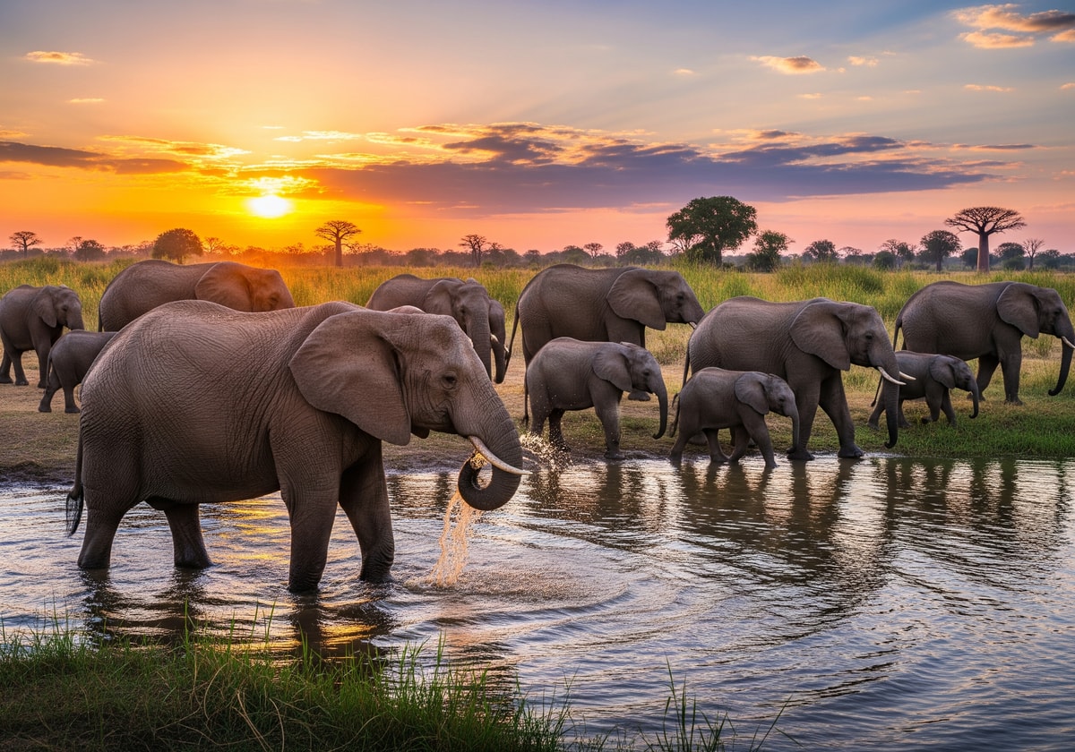 Elephants in Liwonde National Park