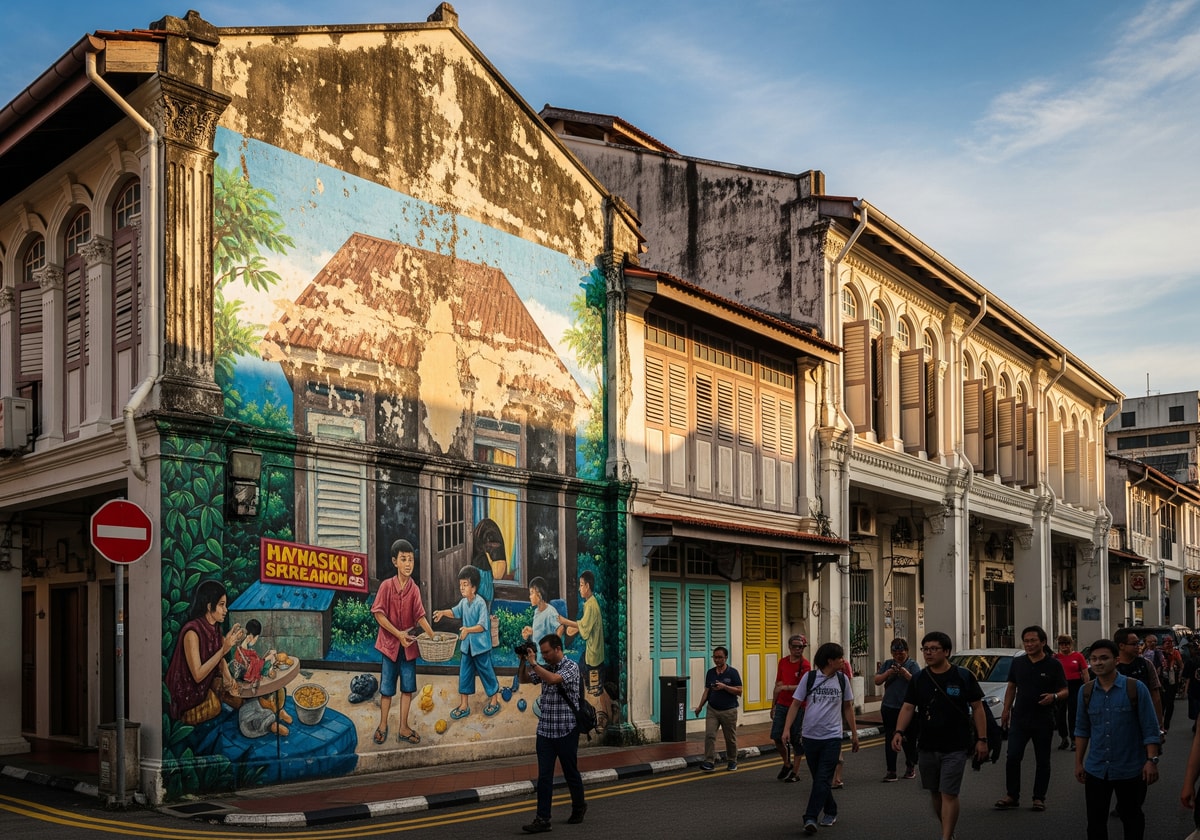 George Town UNESCO heritage street art and colonial architecture