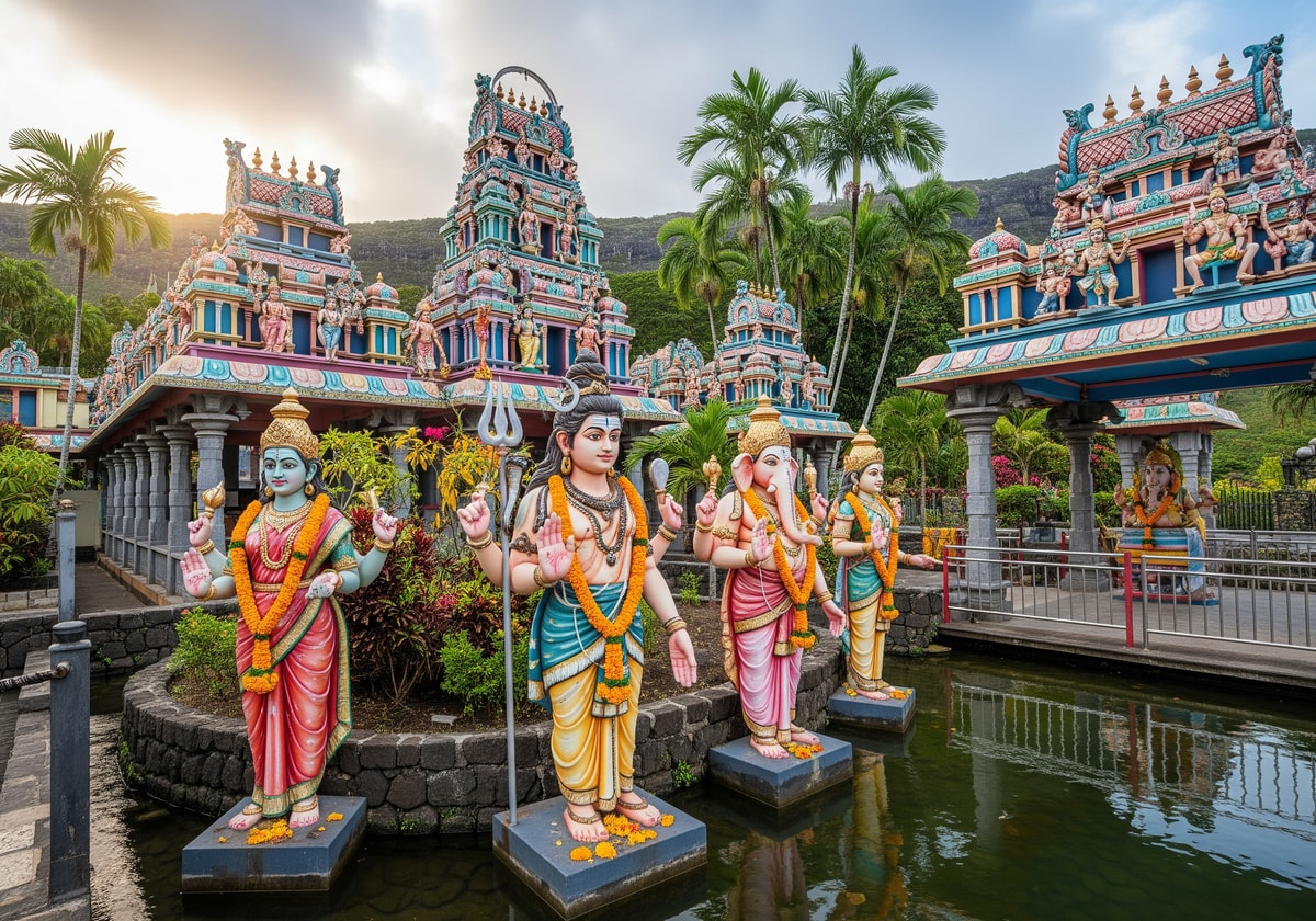 Hindu temple at Grand Bassin in Mauritius