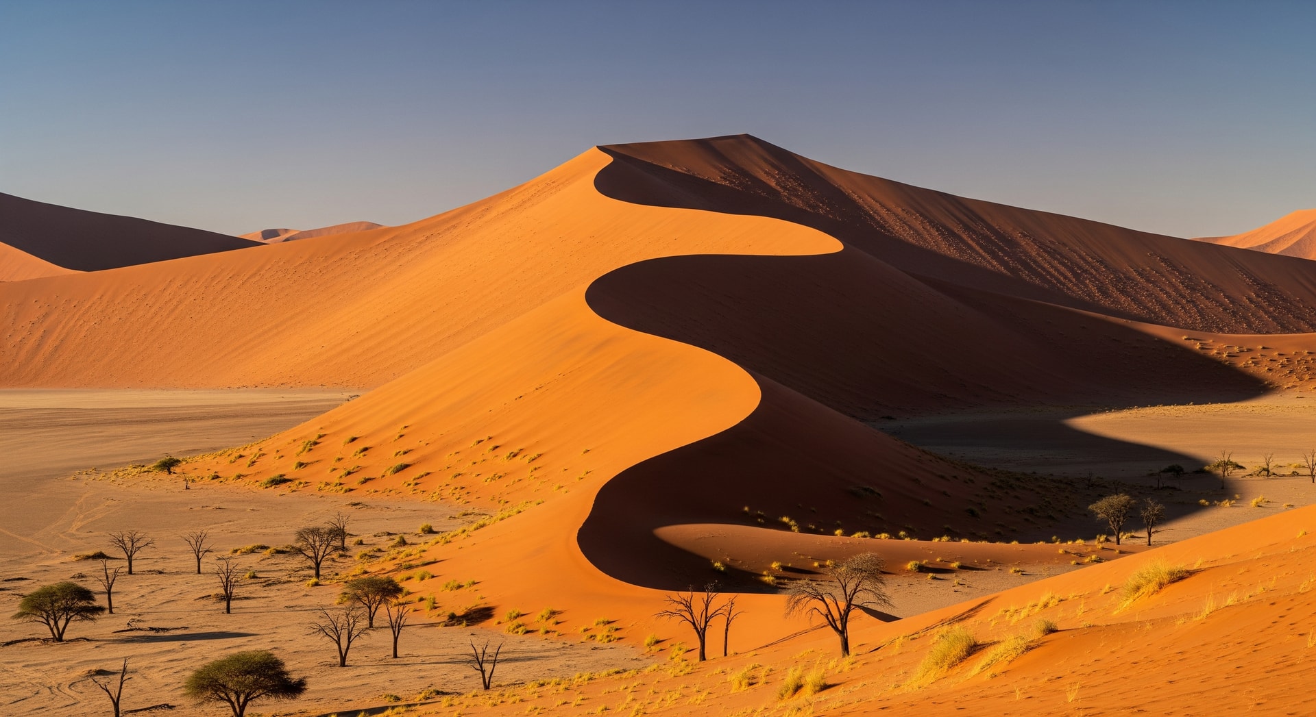 Dramatic sand dunes of Sossusvlei in Namibia