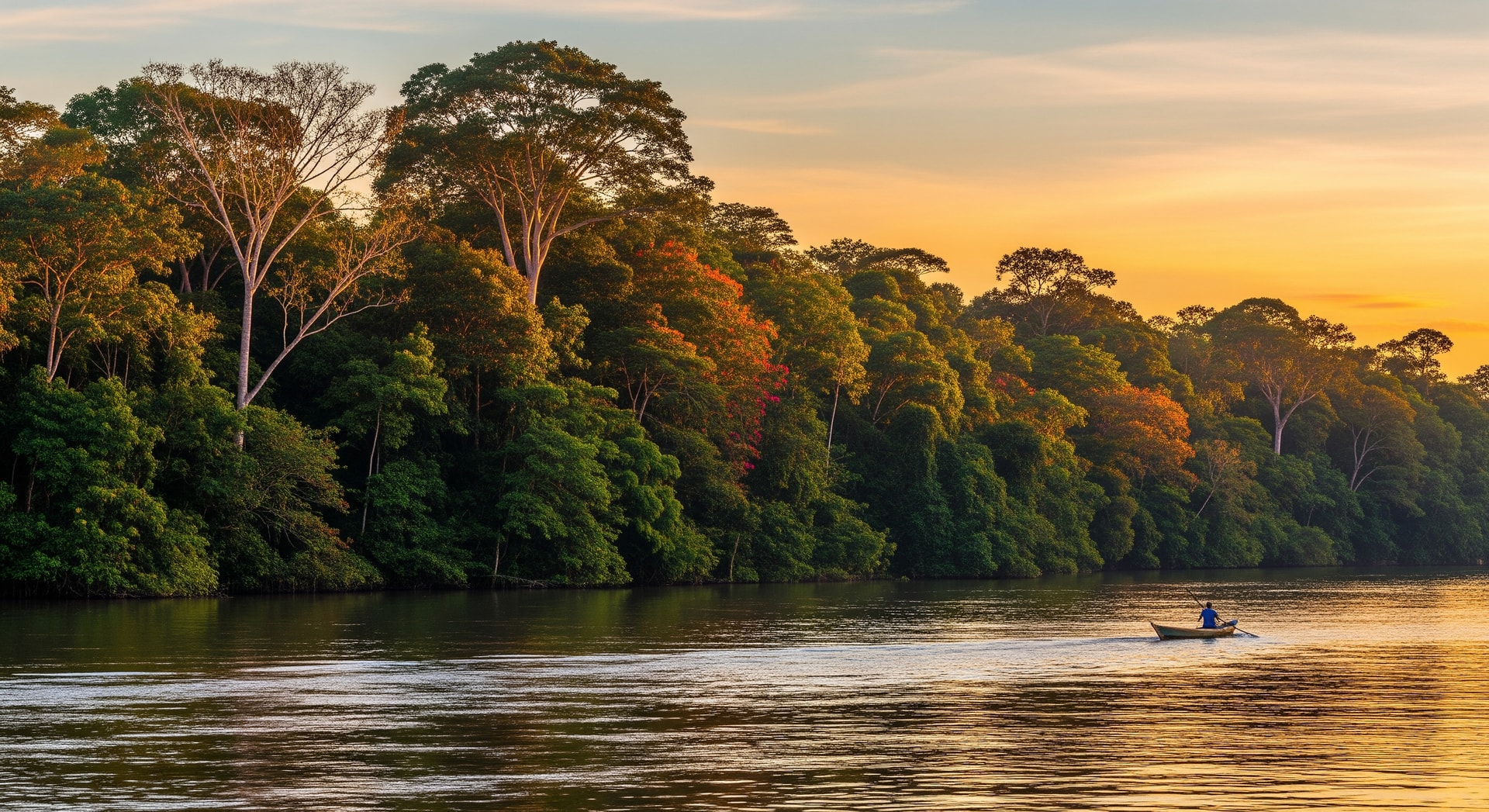 Suriname River and tropical rainforest landscape in Paramaribo, representing entry requirements for the Suriname Tourist Card