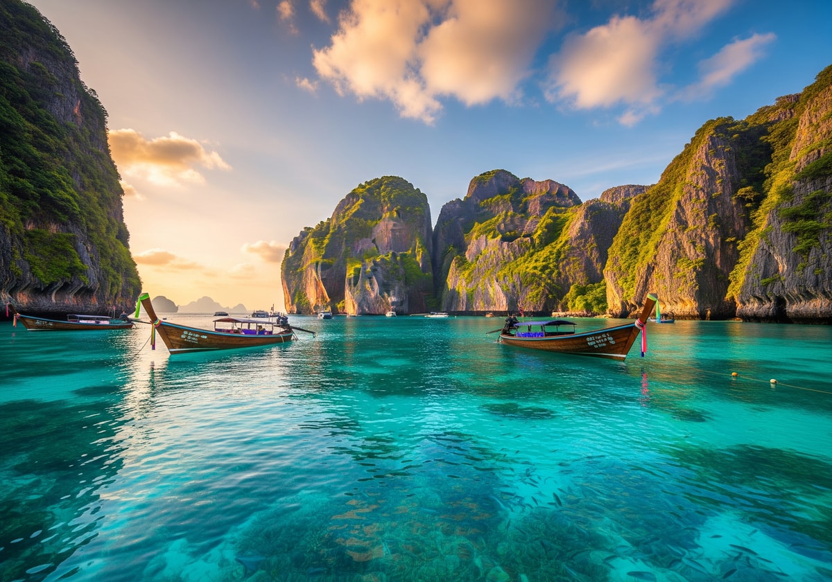 Phi Phi Islands crystal clear waters and limestone cliffs