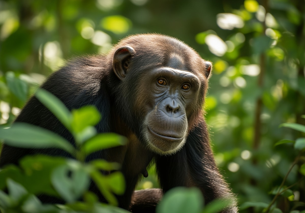 Chimpanzee in Kibale Forest National Park Uganda