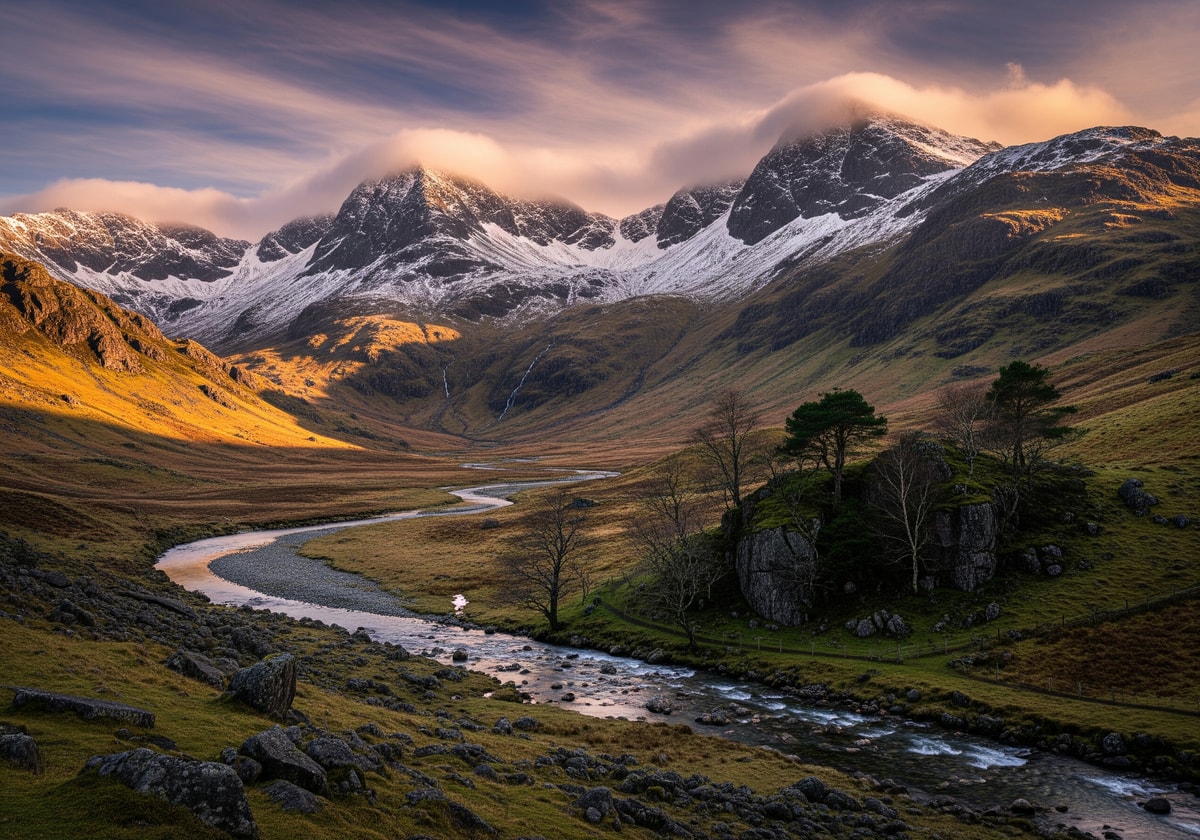 Snowdonia National Park in Wales with mountains