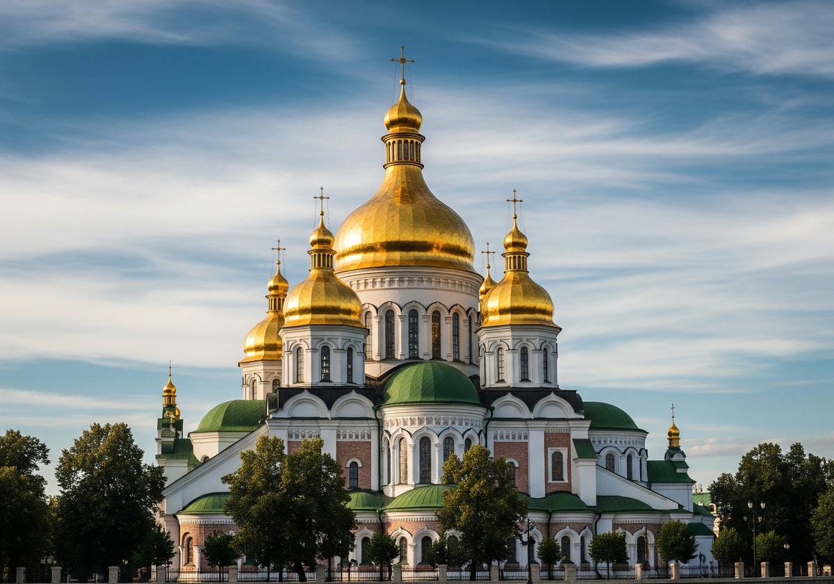 Saint Sophia Cathedral golden domes in Kyiv