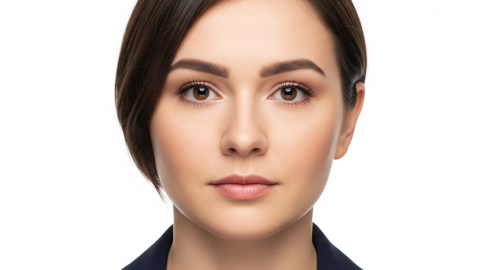 Example of correct DV Lottery photo showing proper dimensions, lighting, and positioning