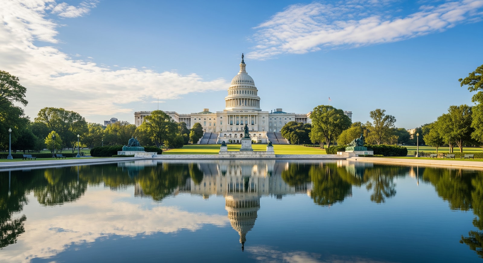 Washington D.C. Capitol Building with reflection pool
