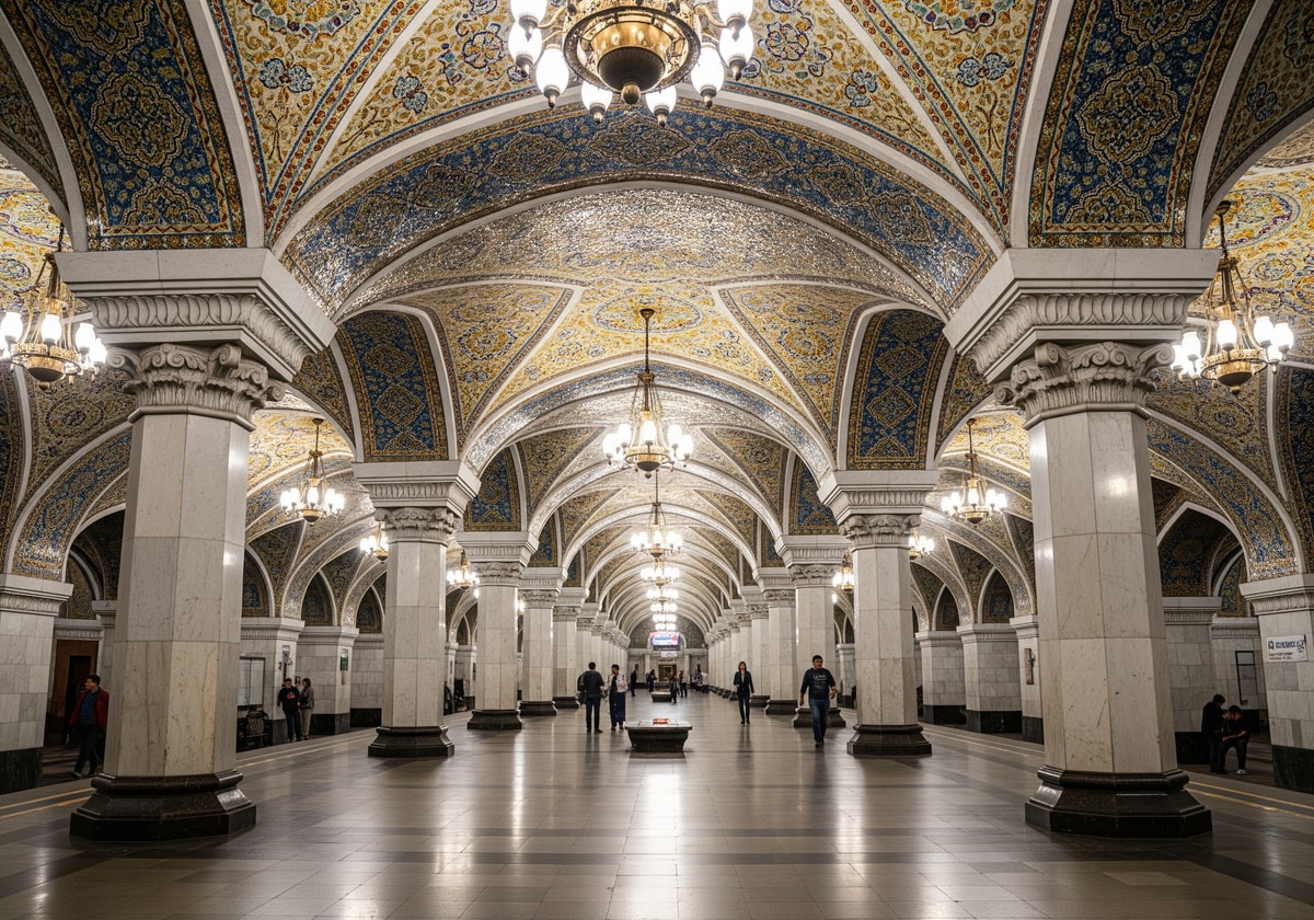 Ornate Tashkent Metro station interior