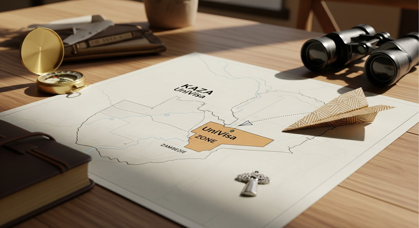 Map showing KAZA UniVisa coverage area between Zambia and Zimbabwe