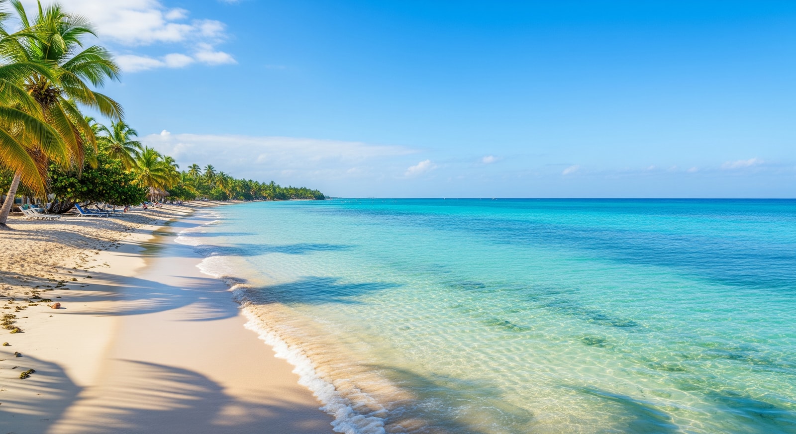 Seven Mile Beach in Negril Jamaica with crystal clear turquoise water and white sand