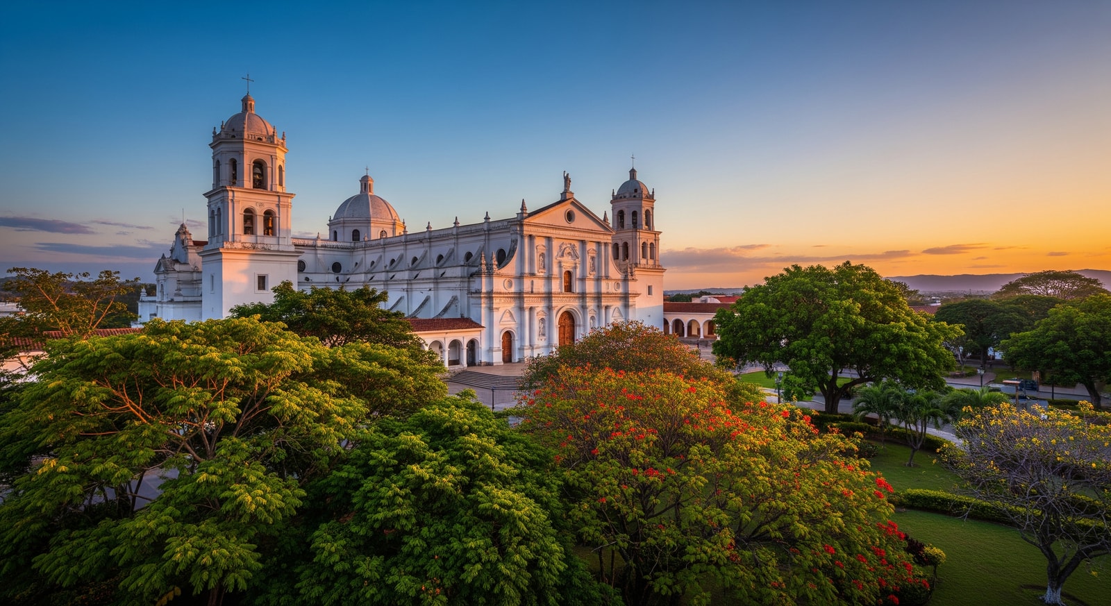 Leon Cathedral UNESCO World Heritage Site with white colonial architecture