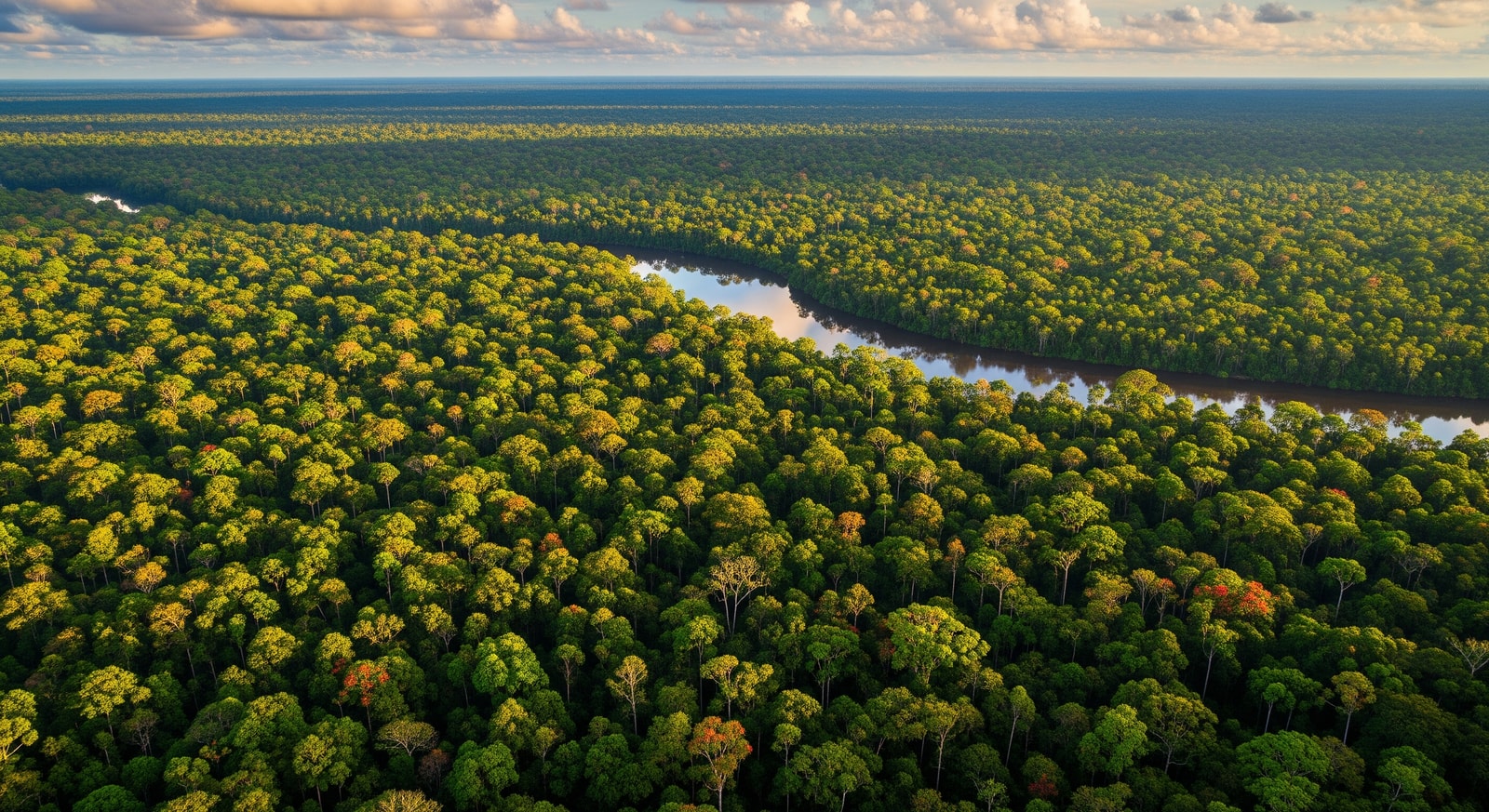 Dense Surinamese rainforest canopy stretching to the horizon in the pristine Central Suriname Nature Reserve