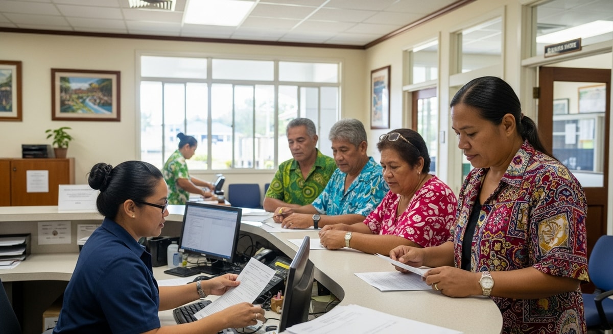 American Samoa government building in Pago Pago where vital records and official documents are issued for translation