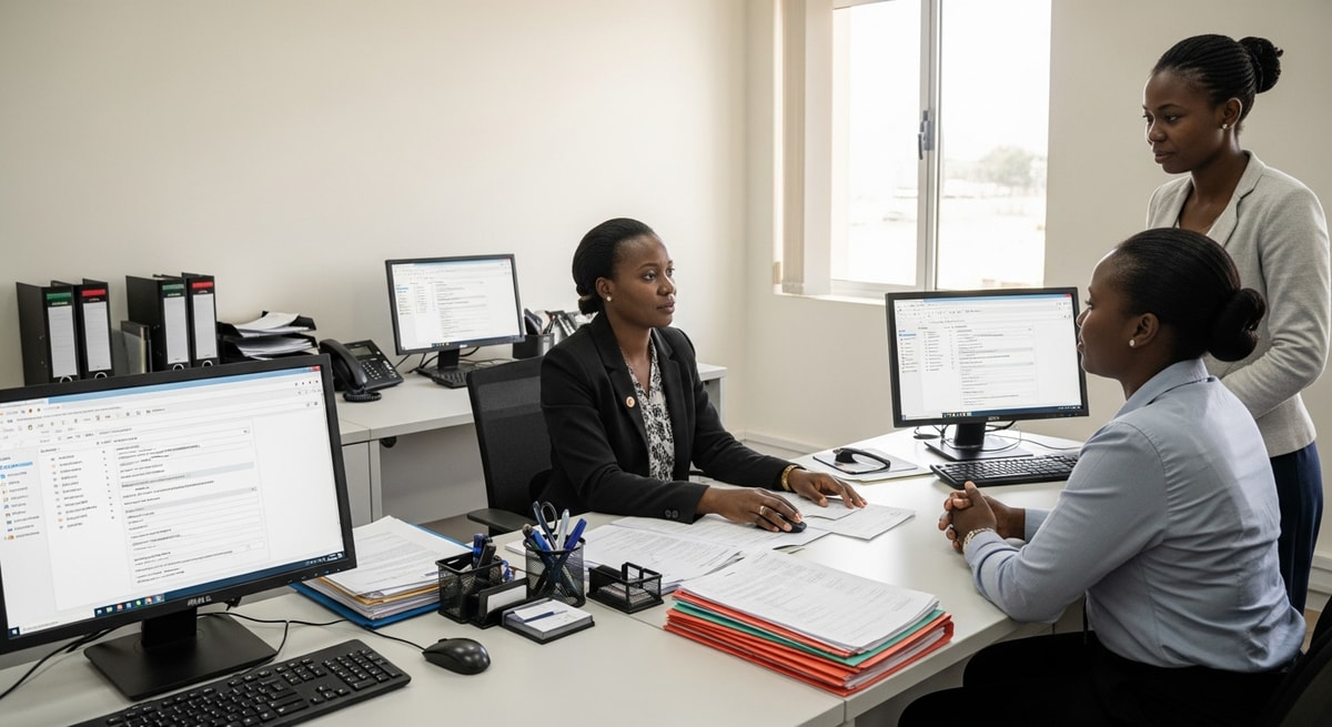Angolan civil registry office representing the DNIRN system for vital records