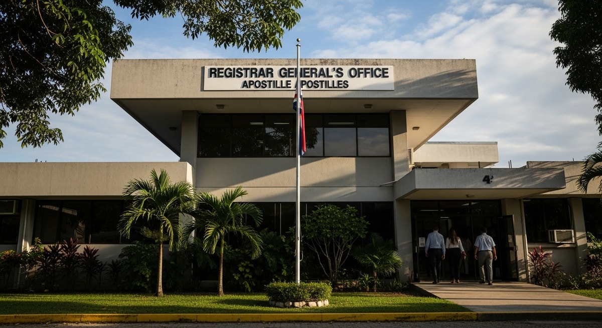 Registrar General's Office building in Belmopan, Belize's competent authority for apostille services