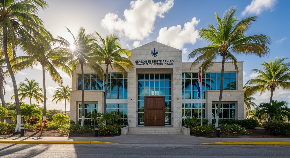 Court building in Bonaire representing the Gerecht in Eerste Aanleg van Bonaire, Sint Eustatius en Saba which issues apostilles under the Hague Convention