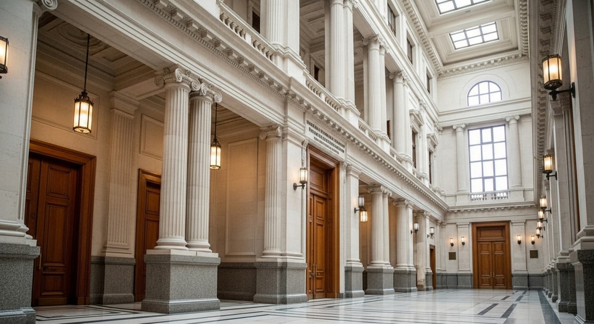 Bosnian court building representing the entity-level judicial foundation of the sworn translator system in Bosnia and Herzegovina