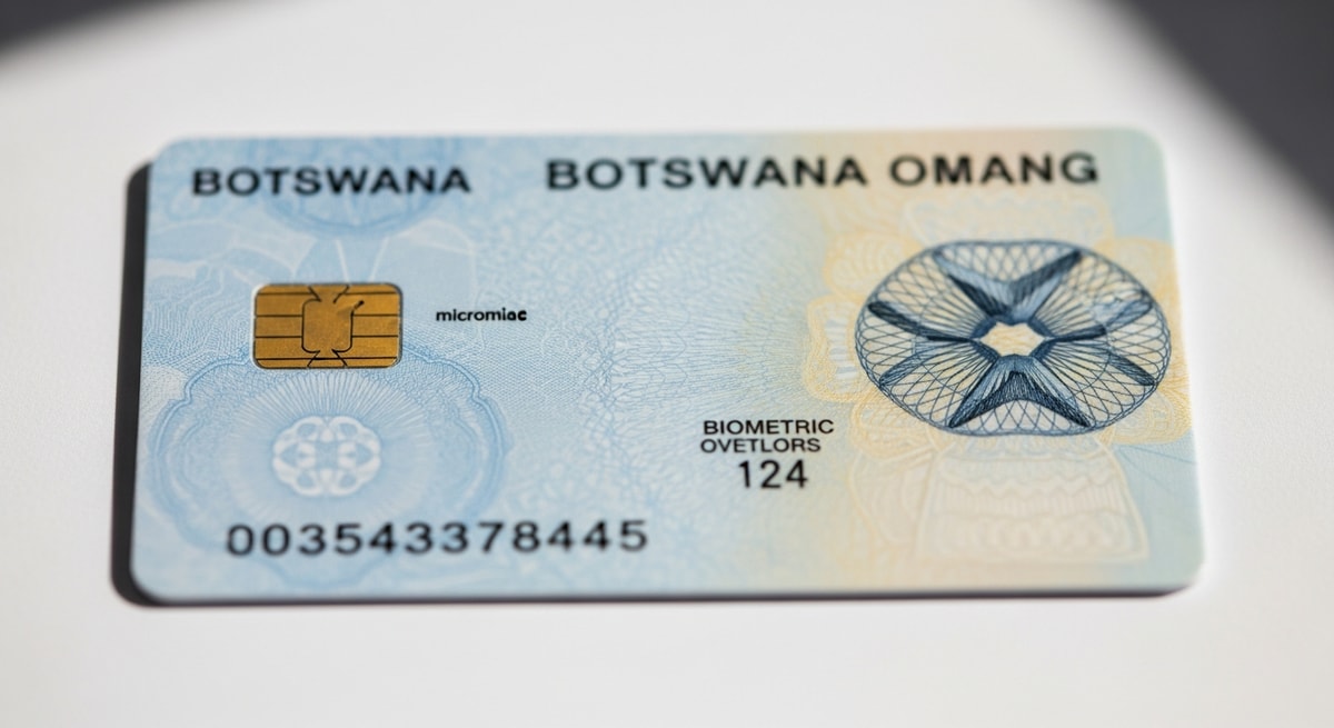 Botswana Omang biometric national identity card with microchip and security features