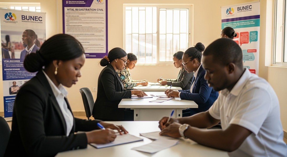 Cameroon civil registration center representing BUNEC's vital records system across the country