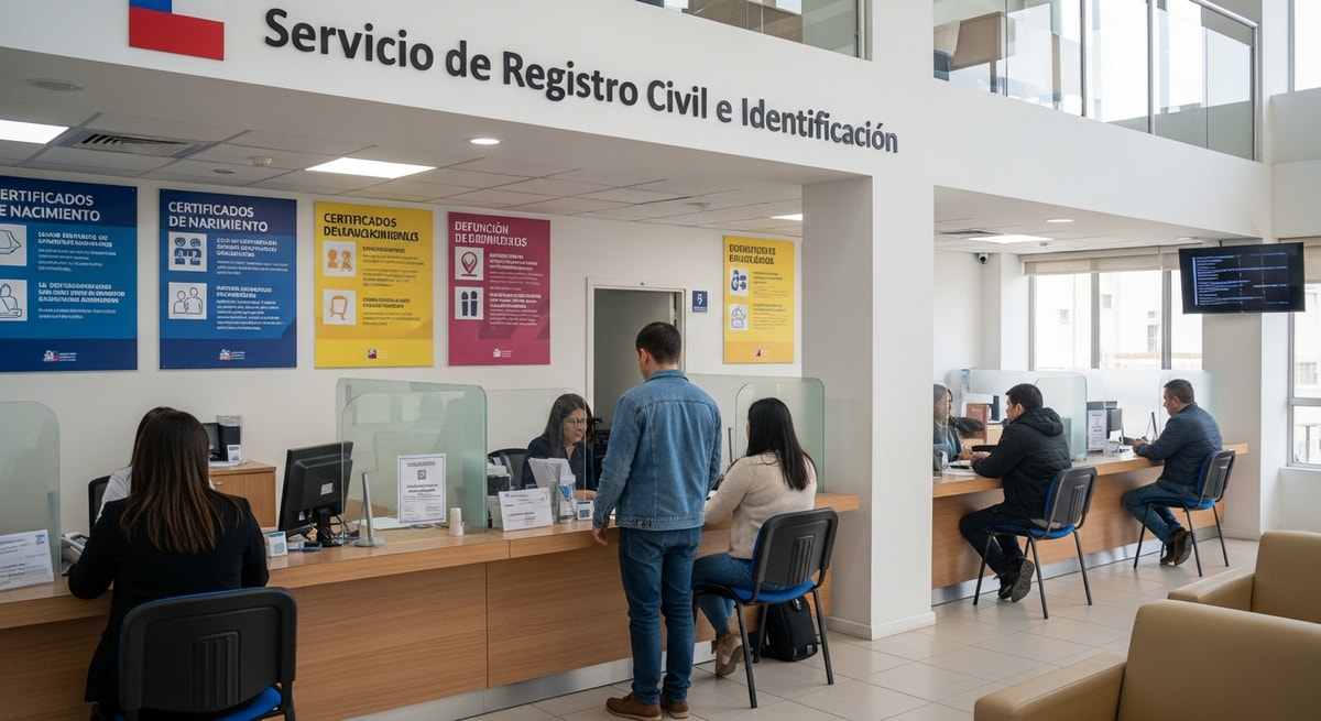 Servicio de Registro Civil e Identificación office in Chile representing the civil registry system that issues certificados de nacimiento and vital records