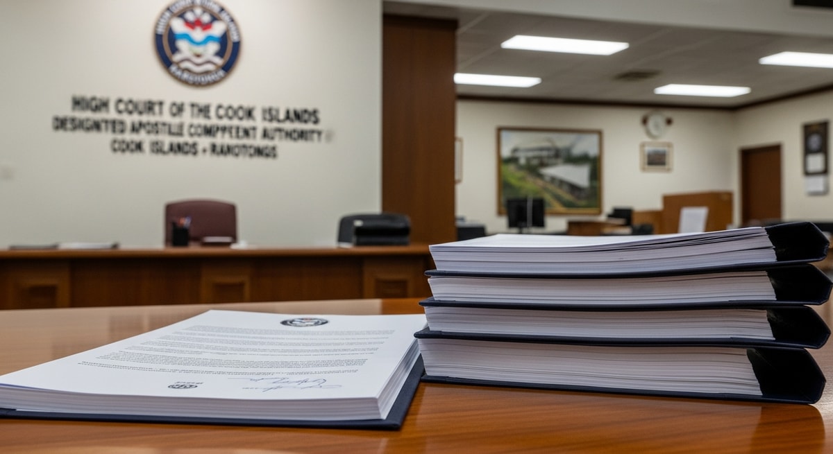 High Court of the Cook Islands in Avarua Rarotonga the designated Hague Apostille competent authority for Cook Islands documents