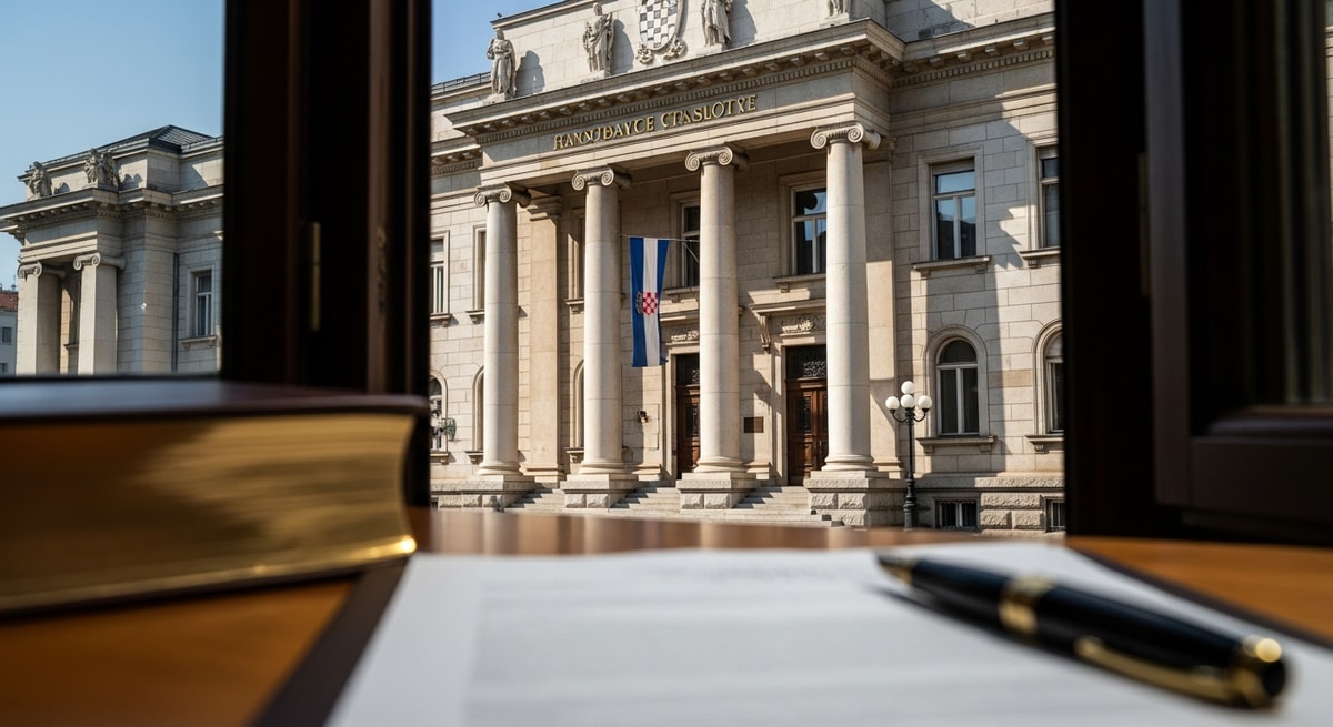 Croatian court building representing the judicial foundation of the stalni sudski tumač sworn translator system