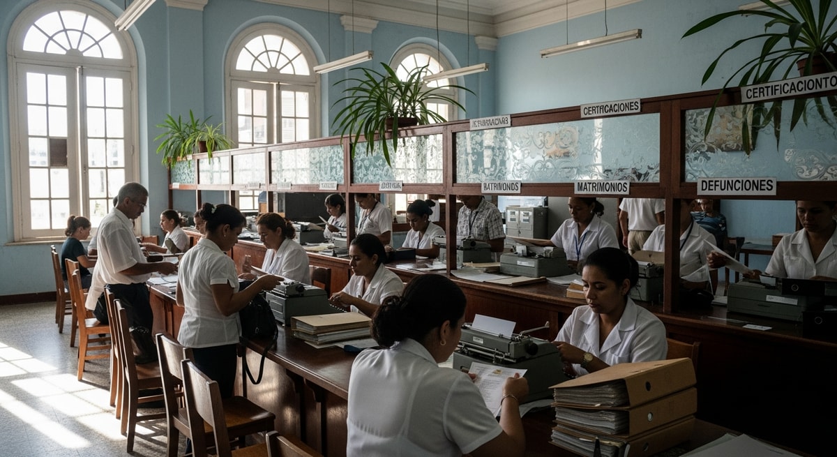 Cuban civil registry office representing the Registro del Estado Civil system that issues certificaciones de nacimiento and vital records