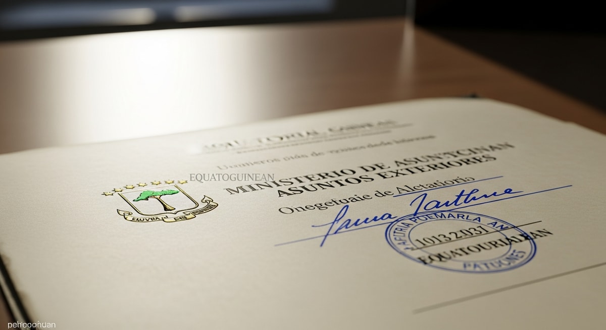 Ministry authentication on Equatoguinean document
